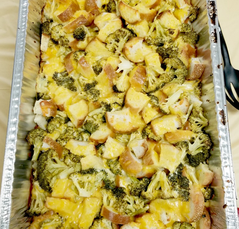 zoomed view of the cheese broccoli casserole recipe