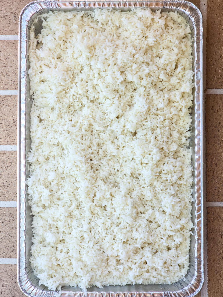 hotel pan full of baked rice